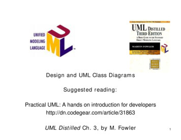 Design And UML Class Diagrams Suggested Reading