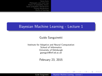 Bayesian Machine Learning - Lecture 1 - Dipartimento Di Informatica