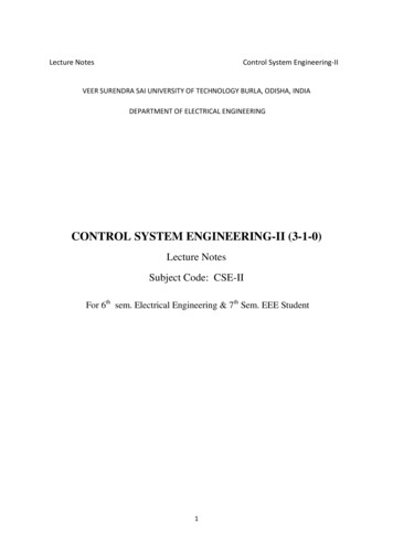 CONTROL SYSTEM ENGINEERING-II (3-1-0)