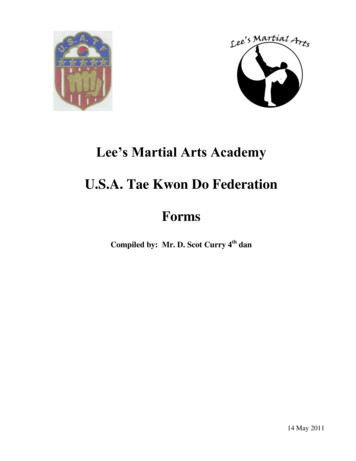 Tae Kwon Do Forms - Lee's Martial Arts
