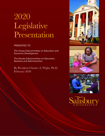 2020 Legislative Presentation - Salisbury.edu