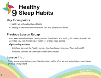 Healthy 9Sleep Haits - University Of Illinois Urbana-Champaign