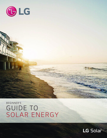 BEGINNER’S GUIDE TO SOLAR ENERGY - LG Electronics