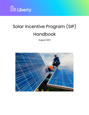 Solar Incentive Program (SIP) Handbook