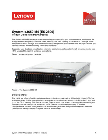 System X3650 M4 (E5-2600) (withdrawn Product) - Lenovo