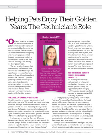 Helping Pets Enjoy Their Golden Years: The Technician's Role