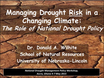 Managing Drought Risk In A Changing Climate - Ais.unwater 