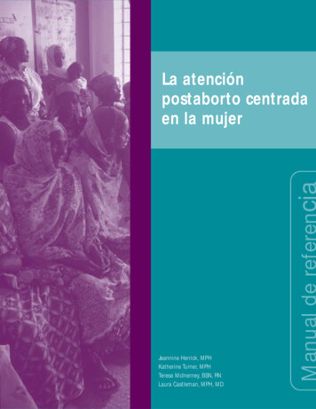 La Atención Postaborto Centrada En La Mujer: Manual De Referencia