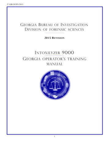 INTOXILYZER 9000 - Georgia Bureau Of Investigation .