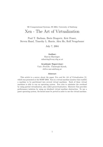 Xen - The Art Of Virtualization