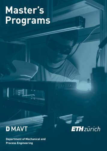 Master's Programs - ETH Z