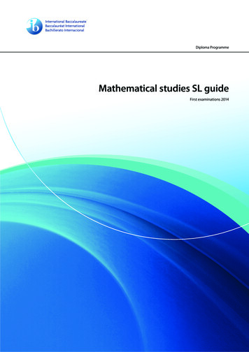 Mathematical Studies SL Guide - Eagle Rock High School