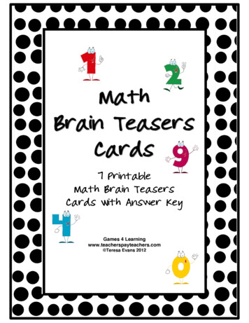 Math Problems And Math Brain Teasers - Your Math Wizard .