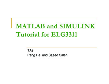 MATLAB And SIMULINK Tutorial For ELG3311