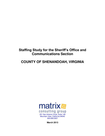 Staffing Study For The Sheriff's Office And Communications Section .