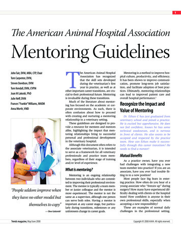 The American Animal Hospital Association Mentoring Guidelines T - AAHA