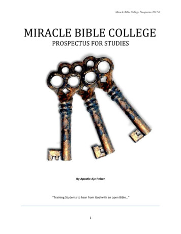 MIRACLE BIBLE COLLEGE - Harvester Church