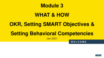 Module 3 OKR, Setting SMART Objectives & Communication 