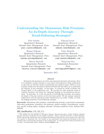 Understanding The Momentum Risk Premium: An In-Depth .