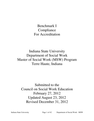 Benchmark I Compliance Indiana State University Department Of Social Work