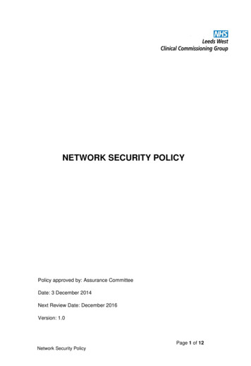 NETWORK SECURITY POLICY - NHS Leeds Clinical Commissioning Group