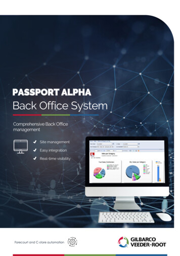 PASSPORT ALPHA Back Office System - Gilbarco Veeder-Root