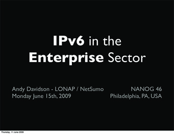 IPv6 In The - NANOG