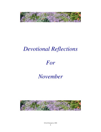 Devotional Reflections For November