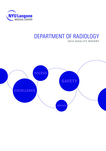 Department Of RaDiology - NYU Langone Health