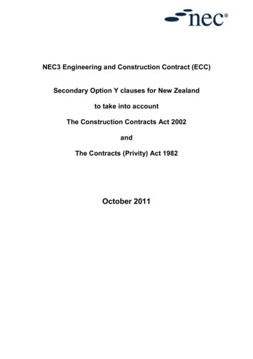 NZ Clauses October 2011 - NEC Contract