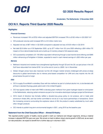 Q3 2020 Results Report - OCI