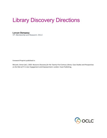 Library Discovery Directions - OCLC