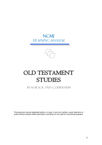 OLD TESTAMENT STUDIES - NCMI Global