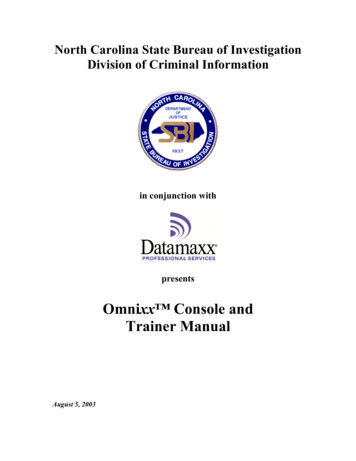 Omnixx Console And Trainer Manual