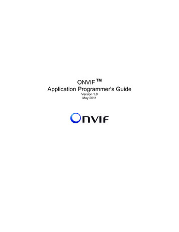 ONVIF Appicaltion Programmer's Guide - Home - ONVIF