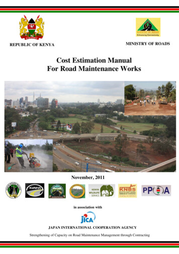 01 Revised Cost Estimation Manual For Road Maintenance .