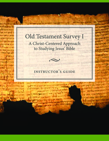 Old Testament Survey I - Bethlehem College And Seminary