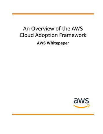 An Overview Of The AWS Cloud Adoption Framework - AWS Whitepaper