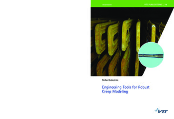 Engineering Tools For Robust Creep Modeling
