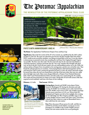 THE NEWSLETTER OF THE POTOMAC APPALACHIAN TRAIL 