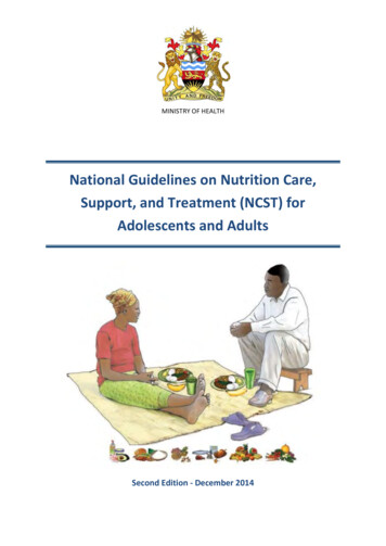 National Guidelines On Nutrition Care, Support, And .