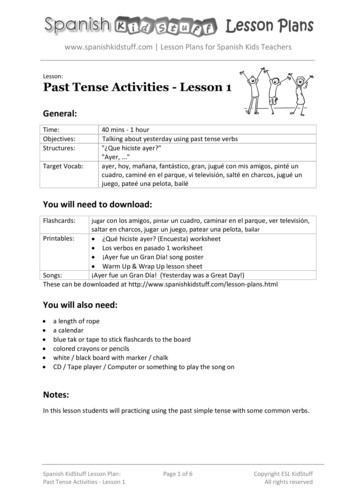 Past Tense Activities - Lesson 1 - Spanish KidStuff