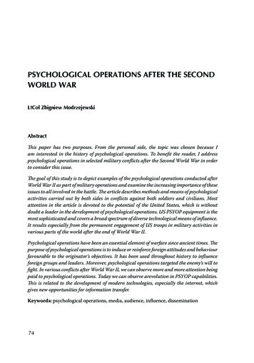 Psychological OPerations After The Second World War