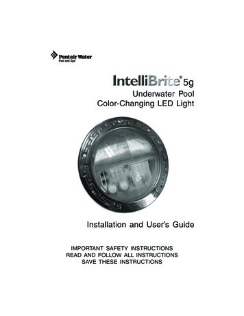 Pentair IntelliBrite 5G Pool Light Manual - The Pool 