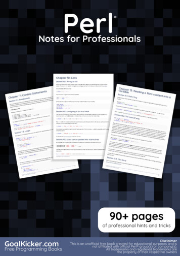 Perl Notes For Professionals - GoalKicker 