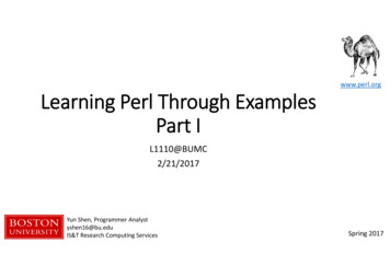 Learning Perl Through Examples Part I
