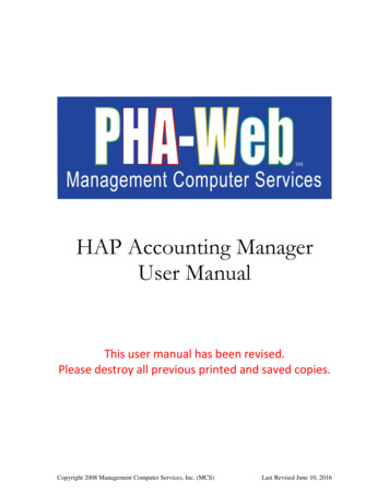 HAP Accounting Manager User Manual - PHA-Web