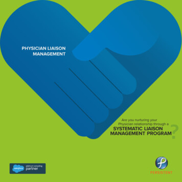 PHYSICIAN LIAISON MANAGEMENT - E-brochure