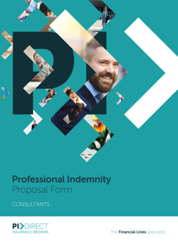 Professional Indemnity Proposal Form - PI Direct