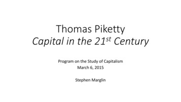 Thomas Piketty Capital In The 21 Century - Harvard University